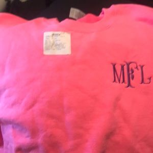 Free Brand new Hot pink sweatshirt and tan long sleeve. Monogram writing MFL
